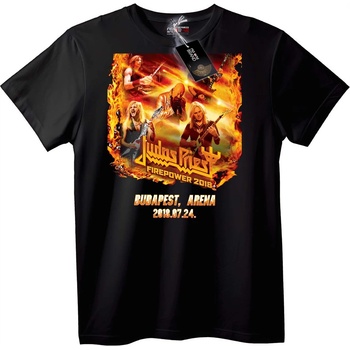 NOONEBRAND Тениска Judas Priest Firepower 2018 Будапеща - 2XL, Black
