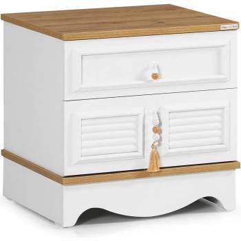 Нощно шкафче Luna бяло и капучино