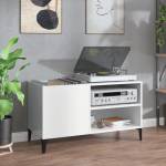 vidaXL Шкаф за винилови плочи бял гланц 84, 5x38x48 см инженерно дърво (831951)