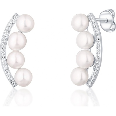 JwL Luxury Pearls stříbrné s říčními perlami a zirkony JL0744