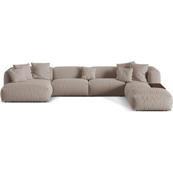 Micadoni Бежов модулен ъглов диван (десен ъгъл/U форма) Martina - Micadoni Home (MIC_UR_169_F1_MARTINA7)