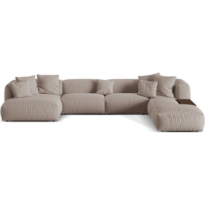 Micadoni Бежов модулен ъглов диван (десен ъгъл/U форма) Martina - Micadoni Home (MIC_UR_169_F1_MARTINA7)