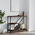 vidaXL Конзолна маса, опушен дъб, 88, 5x30x75 см, инженерно дърво (835481)