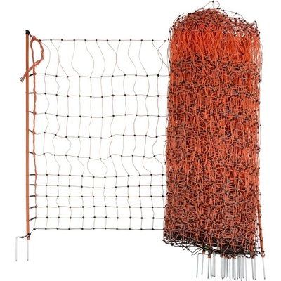 Kerbl Síť pro drůbež PoultryNet, vodivá, výška 106 cm, délka 50 m, dvojitý hrot, oranžová