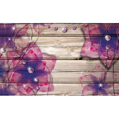 Preinterier FT5238 Fototapeta na stenu Kvety na drevenom pozadí vlies 152cm x 104cm