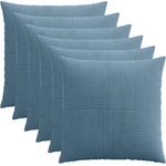 vidaXL Калъфка за възглавница 6 бр. ALMELO Синьо 70 x 70 cm кордурой (915600)