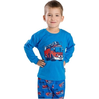 Betty mode Dětské pyžamo HASIČI STŘEDNĚ MODRÁ