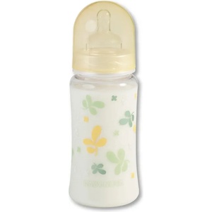 Baby-Nova Пластмасово шише с широко гърло Baby Nova PA - 300 ml, жълто (48000) - ozone