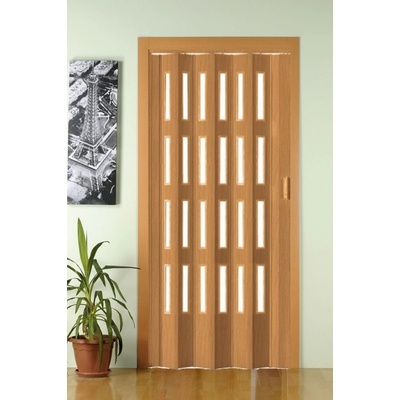 PETROMILA Plastové shrnovací dveře BUK 124,5 x 200 cm