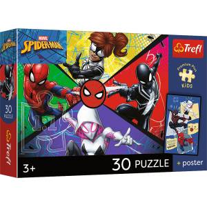 Trefl - Puzzle Spiderman: Spider Power + poster - 1 - 39 piese