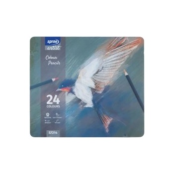 Spree Art Цветни моливи в метална кутия Artist 24 цвята