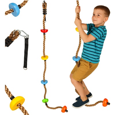 Creative Corner Šplhací lano houpačka šplhací lano s uzly na plošině 200 cm