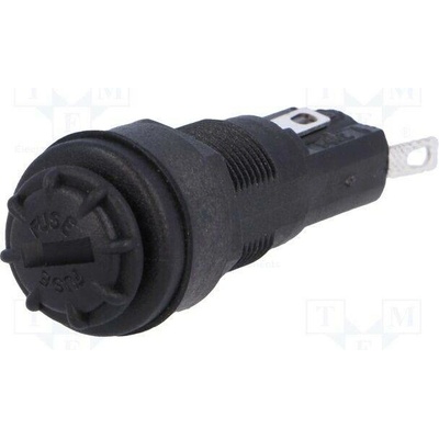 BULGIN FX0462 Zásuvka; 5x20mm; 250V; na panel; černá; UL94V-0; polyester; IP68