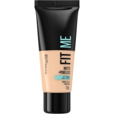 Maybelline Fit Me! Matte + Poreless уеднаквяващ фон дьо тен с матиращ ефект 30 ml нюанс 105 Natural Ivory