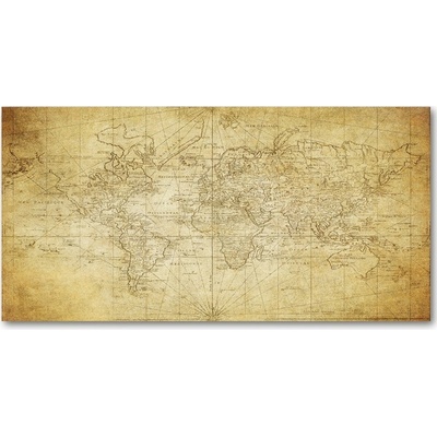 Foto obraz fotografie na skle Stará mapa sveta 100x50 cm