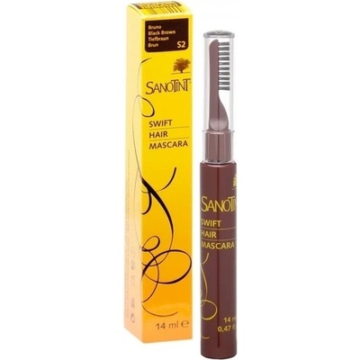 Sanotint Sanotint Řasenka na vlasy Swift hair mascara S2 tmavě hnědá 14 ml
