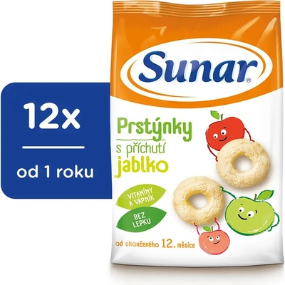 Sunar detské chrumky jablčné prstienky 12 x 50 g