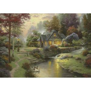 Schmidt Spiele - Puzzle Kinkade: Cottage by creek - 1 000 piese