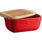 Emile henry (Франция) Кутия за хляб emile henry bread box с дъска - цвят червен (eh 8750-34)