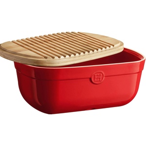 Emile henry (Франция) Кутия за хляб emile henry bread box с дъска - цвят червен (eh 8750-34)