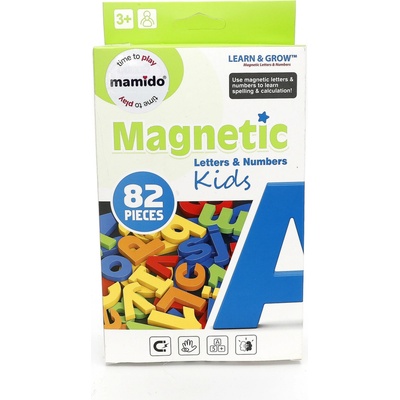 Mamido Barevná magnetická písmena a čísla 82 dílů, velikost 3,8 cm MT1527