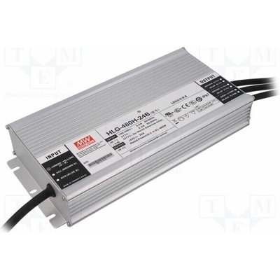 MEAN WELL HLG-480H-24B Napájecí zdroj: spínaný; LED; 480W; 24VDC; 20A; 90÷305VAC; IP67
