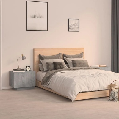 vidaXL Нощно шкафче, сив сонома, 100x35x40 см, инженерно дърво (3152833)