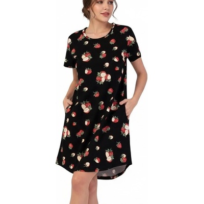 Макси нощница в черно с апликация ягодки