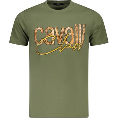 Cavalli Class tričko s krátkým rukávem kaki vícebarevná