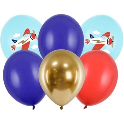 PartyDeco Balóniky Lietadlo 30 cm