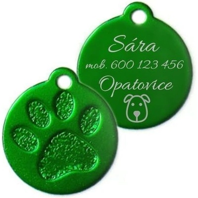 Šperky4U Hliníková psí známka tlapka malá PZ014-G – Zboží Dáma