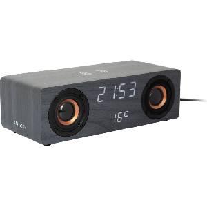 Karlsson Classic BT speaker Будилник с безжично зарядно, Bluetooth високоговорител и радио, черен (KA6059BK) Будилник