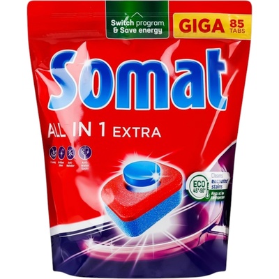 Somat таблетки за съдомиялна машина, 85 броя, All in 1 Extra, Giga Pack