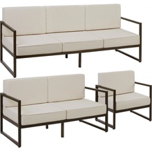 tectake 405821 záhradná sedacia súprava comosa pre 6 osôb, xxl-vankúše hnedá / béžová