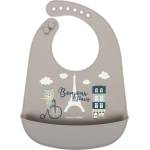 Canpol babies Силиконов лигавник с джоб Canpol - Bonjour Paris, Бежов (74/027_bei)