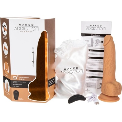 Naked Addiction Thrusting 9 bezdrôtový rádiom riadený vibračný tmavý 23 cm