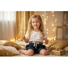 Boboli 28725059-9757 Bodkované elegantné kraťasy