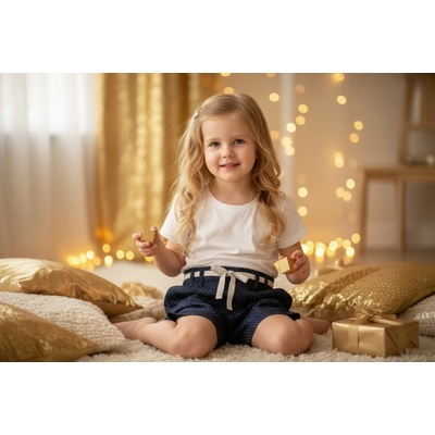Boboli 28725059-9757 Bodkované elegantné kraťasy