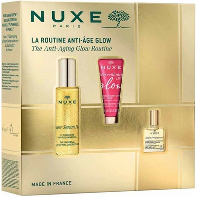 Nuxe Anti Aging Glow Super Serum 30 ml + Merveillance Lift Glow Cream 15 ml + Huile Prodigieuse Rich Oil 10 ml