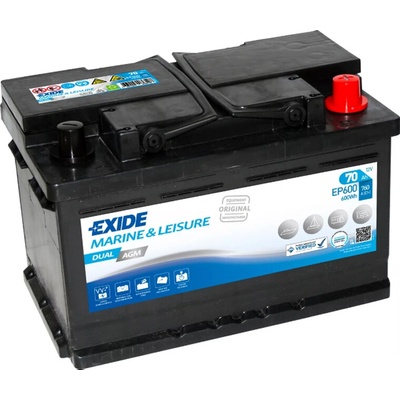 Exide Dual AGM 12V 70Ah 600A EP600