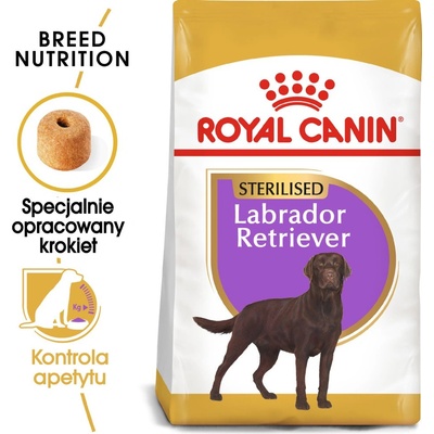 Royal Canin Labrador Retriever Sterilised Adult 12 кг суха храна за възрастни кучета, порода Лабрадор ретривър, стерилизирани