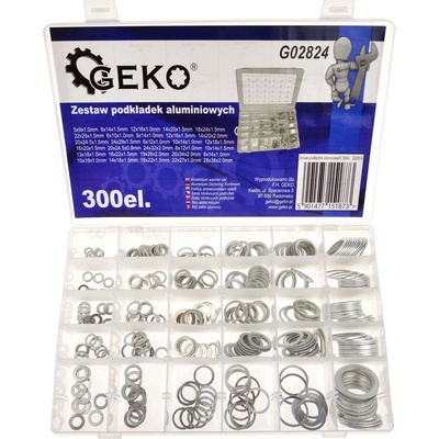 GEKO G02824 Sada podložiek hliníkové podložky 300 ks
