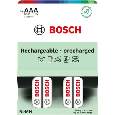 Bosch HR03B4P700/00 AAA 700mAh Ni-MH Ready to Use Blistr 4 ks