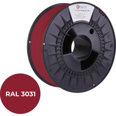 C-Tech 3DF-P-TPU90A-1.75-3031 3D филамент, PREMIUM LINE, TPU 90A, гъвкав, RAL3031 1, 75mm, 1000g, Ориенталско червен (Oriental red) (3DF-P-TPU90A-1.75-3031)