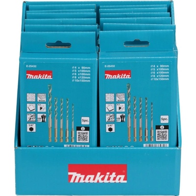 Sada vrtákov HM/CT s upínaním 1/4", 5 ks (Ø4-10 mm) MAKITA E-25373-12