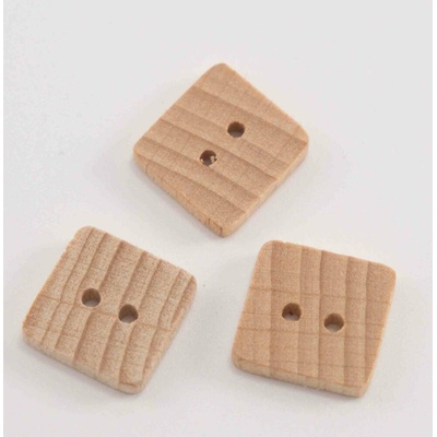 Dierkový drevený gombík - prírodný - rozmer 1,3 cm x 1,35 cm