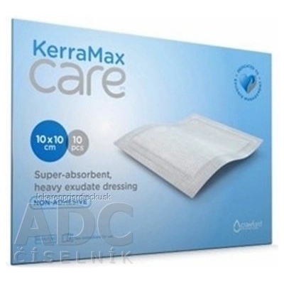 KerraMax Care krytie na rany, superabsorpčné, neadhezívne, 10 x 10 cm, 1x10 ks