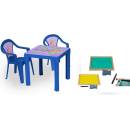 Inlea4Fun 2 židličky + 1 stolek Modrý