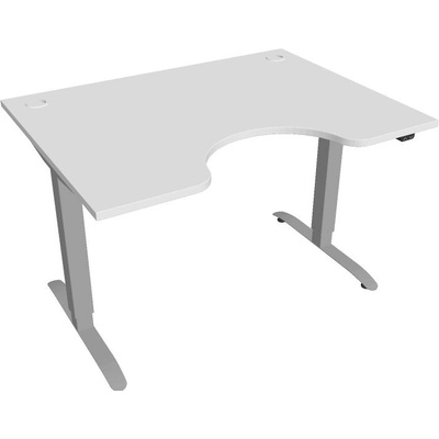 Hobis Office Pro psací stůl Motion MS ERGO 2 Šířka: 120 cm, Barva desky: bílá, Barva kovu: šedá RAL 9006 Šířka 120-180 cm / 27 barevných variant