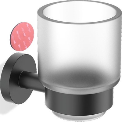 Decor Walther Чаша за четки за зъби Basic стенна самозалепващ се монтаж черен мат (0536160)